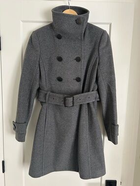 T Babaton Mid Length Grey Wool Coat Size Small